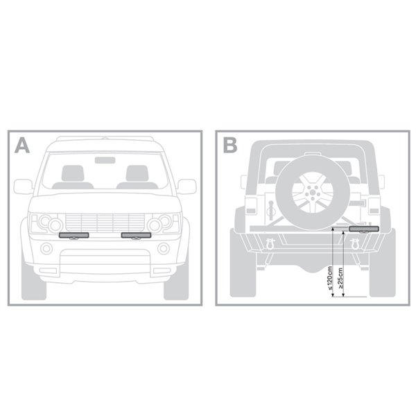 Barra de trabajo LED delantero y marcha atrás LEDriving WL VX250‑WD, 36W 6000K 3000Lm, 72m, 243mm ancho