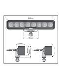 Barra de trabajo LED delantero y marcha atrás LEDriving WL VX250‑WD, 36W 6000K 3000Lm, 72m, 243mm ancho
