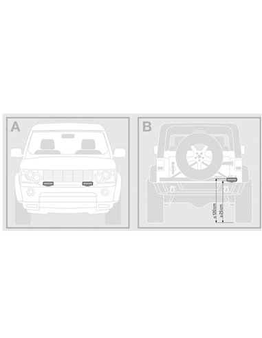 Barra de trabajo delantera y marcha atrás LEDriving OSRAM WL VX125‑WD alta cobertura, 18W 6000K, 1500Lm, alcance 48m