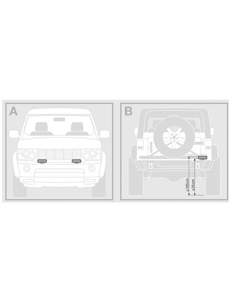 Barra de trabajo delantera y marcha atrás LEDriving OSRAM WL VX125‑WD alta cobertura, 18W 6000K, 1500Lm, alcance 48m
