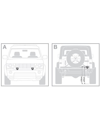 Phare de travail LED rectangulaire LEDriving WL VX80-WD, avant et arrière, faisceau large, 10 W 6 000 K 800 lm, 39 m