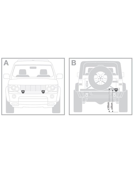 Barra LED rectangular de trabajo delantera y marcha atrás LEDriving WL VX80‑WD haz ancho, 10W 6000K 800Lm, 39m