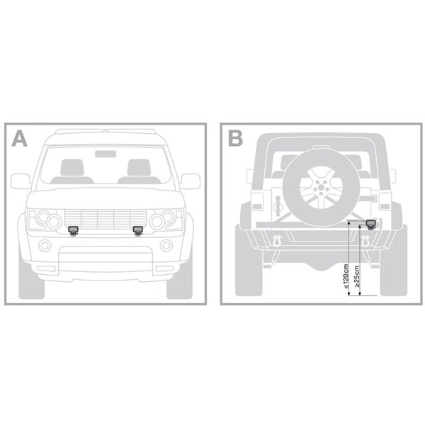 Phare de travail LED rectangulaire LEDriving WL VX80-WD, avant et arrière, faisceau large, 10 W 6 000 K 800 lm, 39 m