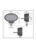 Foco de trabajo LED delantero y marcha atrás LEDriving OVAL WL VX150‑WD gran anchura, 28W 6000K 2300Lm, alcance 69m
