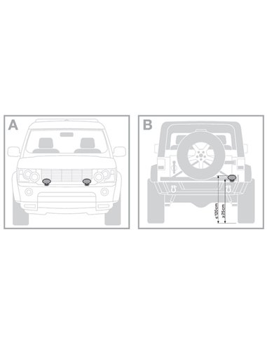 Foco de trabajo LED delantero y marcha atrás, LEDriving OVAL WL VX100‑WD luz amplia, 17W 6000K 1500Lm, alcance 50m