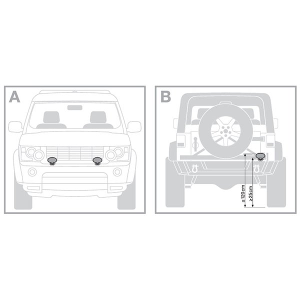 Foco de trabajo LED delantero y marcha atrás, LEDriving OVAL WL VX100‑WD luz amplia, 17W 6000K 1500Lm, alcance 50m