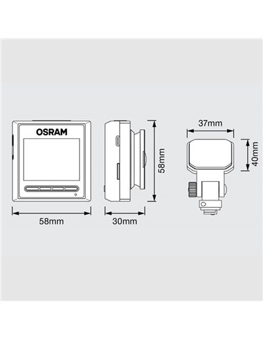 Câmera de painel Roadsight 2500 1080p HDR avançada, ângulo amplo de 140°, sensor G, microfone e alto-falante, 2"