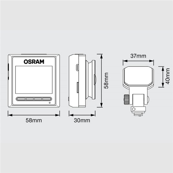 Câmera de painel Roadsight 2500 1080p HDR avançada, ângulo amplo de 140°, sensor G, microfone e alto-falante, 2"