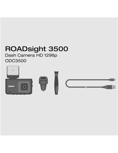 Cámara para salpicadero superior Dash cam ROADsight 3500 1296p, gran angular 140°, sensor G, micro y altavoz, 3"