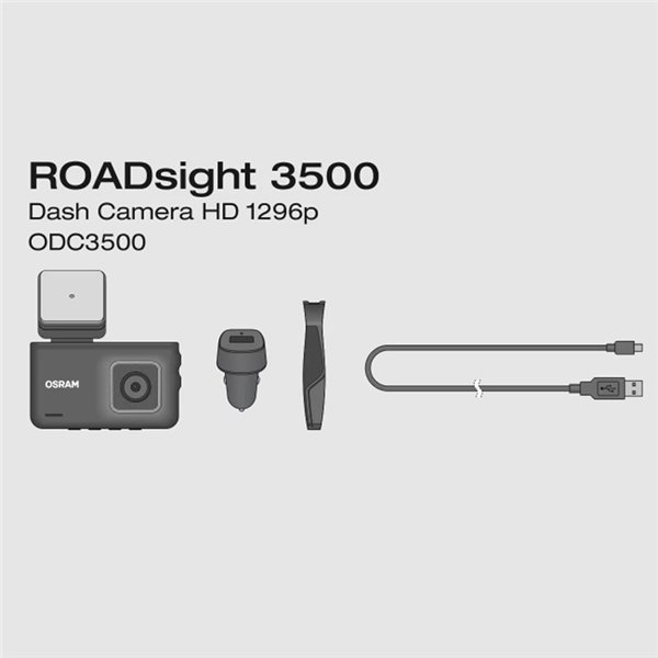 Câmera de painel ROADsight 3500 1296p, ângulo amplo de 140°, sensor G, microfone e alto-falante, 3"