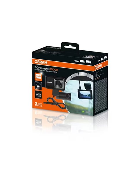 Cámara para salpicadero superior y cámara trasera Dash cam ROADsight 3500R 1296p 140°, sensor G, micro y altavoz, 3"