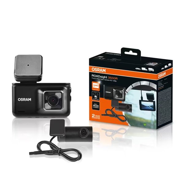 Cámara para salpicadero superior y cámara trasera Dash cam ROADsight 3500R 1296p 140°, sensor G, micro y altavoz, 3"