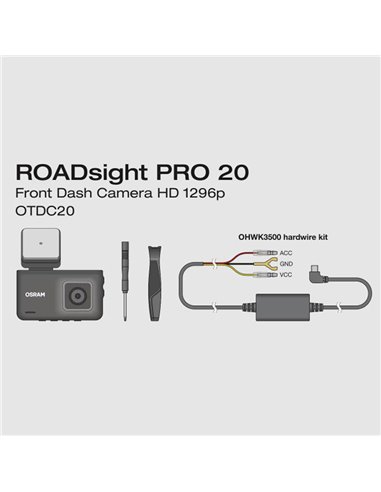 Câmera de painel de alta qualidade ROADsight PRO 20, 1296p 140°, GPS e velocidade, sensor G, microfone e alto-falante, 3"