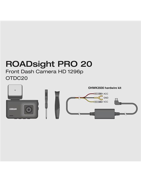 Camara de salpicadero gama alta Dash cam ROADsight PRO 20, 1296p 140°, GPS y velocidad, sensor G, micro y altavoz, 3"