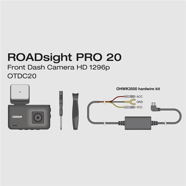 Câmera de painel de alta qualidade ROADsight PRO 20, 1296p 140°, GPS e velocidade, sensor G, microfone e alto-falante, 3"