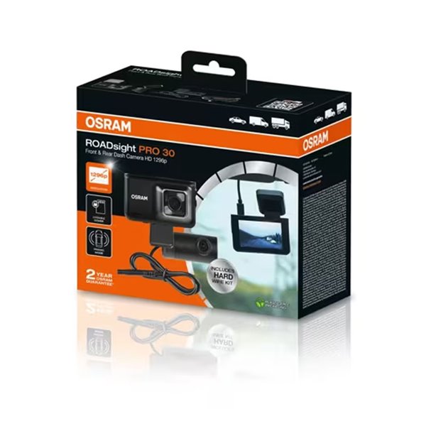 Camara de salpicadero gama alta y cámara trasera Dash cam ROADsight PRO 30, 1296p 140°, GPS y velocidad, sensor G, micro y altav
