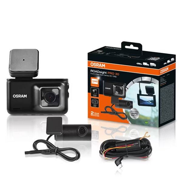 Camara de salpicadero gama alta y cámara trasera Dash cam ROADsight PRO 30, 1296p 140°, GPS y velocidad, sensor G, micro y altav