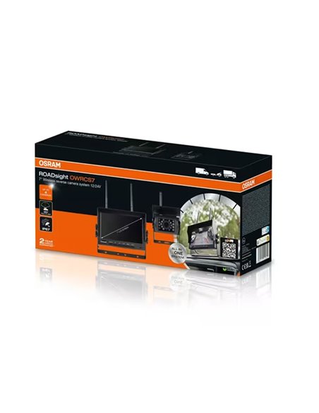 Câmera de ré sem fio ROADsight OWRCS7, monitor AHD de 7", 1080p 120° com infravermelho, 12/24 V