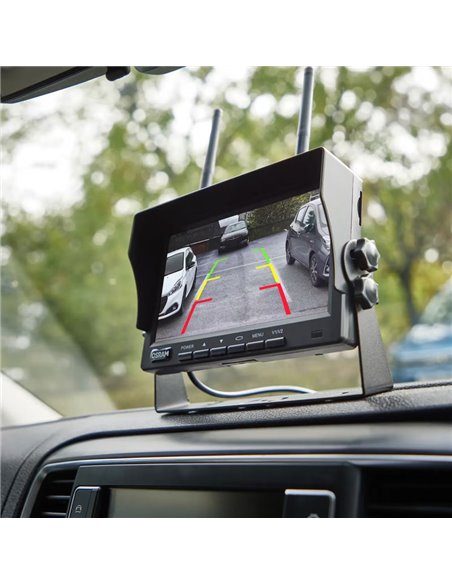 Cámara de marcha atrás inalámbrica ROADsight OWRCS7, monitor AHD 7", 1080p 120º con infrarrojos, 12/24V