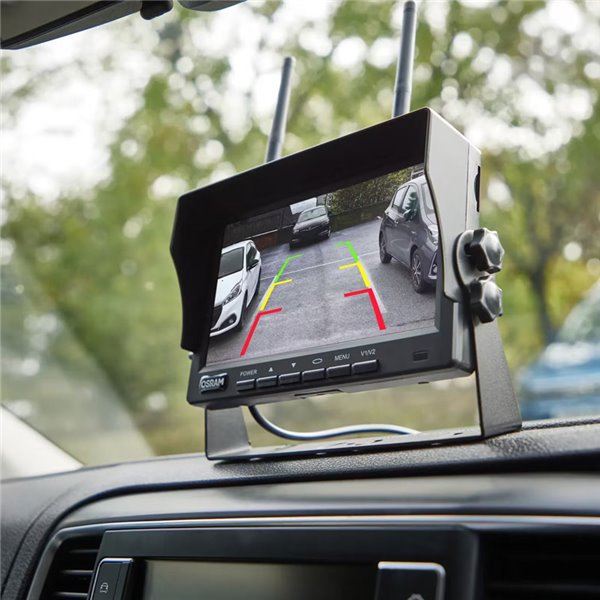 Cámara de marcha atrás inalámbrica ROADsight OWRCS7, monitor AHD 7", 1080p 120º con infrarrojos, 12/24V