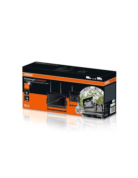 Cámara de marcha atrás inalámbrica ROADsight OWRCS7, monitor AHD 7", 1080p 120º con infrarrojos, 12/24V