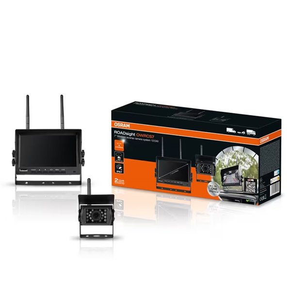 Cámara de marcha atrás inalámbrica ROADsight OWRCS7, monitor AHD 7", 1080p 120º con infrarrojos, 12/24V