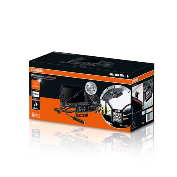 Kit completo cámara de marcha atrás con cable +monitor 7" AHD, ROADsight OCS700N, 1080p, 120º, 12/24V