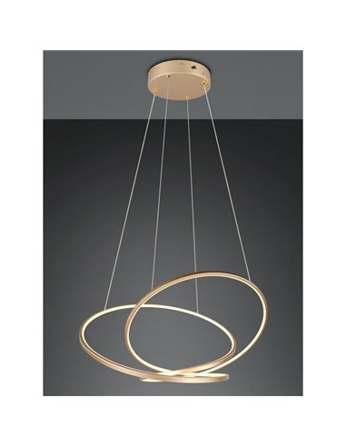 Lámpara de techo LED DARVIN grande, 52W 6700lm, regulable DIP SWITCH 2300+3000+4000K IP20 Dorado