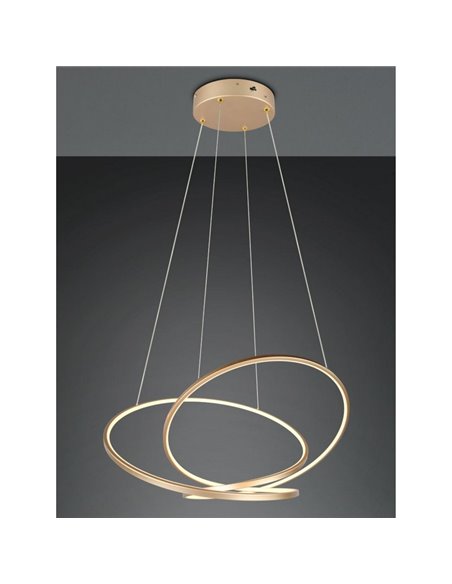 Lámpara de techo LED DARVIN grande, 52W 6700lm, regulable DIP SWITCH 2300+3000+4000K IP20 Dorado