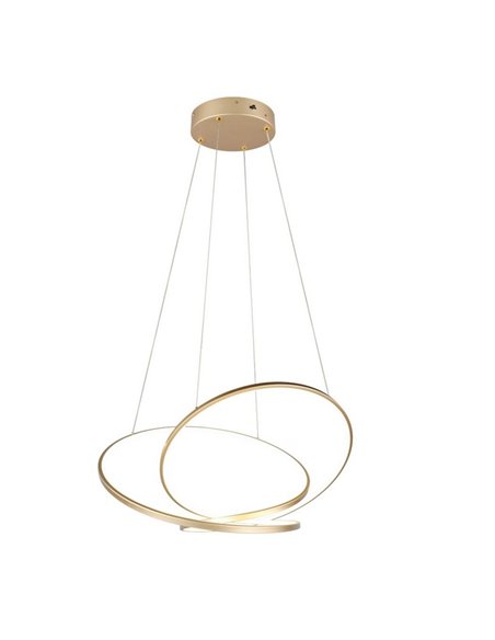 Grand plafonnier LED DARVIN, 52 W, 6 700 lm, variateur DIP Switch, 2 300 + 3 000 + 4 000 K, IP20, doré