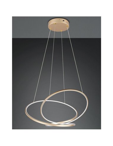 Lámpara de techo LED DARVIN grande, 52W 6700lm, regulable DIP SWITCH 2300+3000+4000K IP20 Dorado