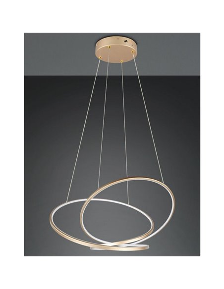 Lámpara de techo LED DARVIN grande, 52W 6700lm, regulable DIP SWITCH 2300+3000+4000K IP20 Dorado