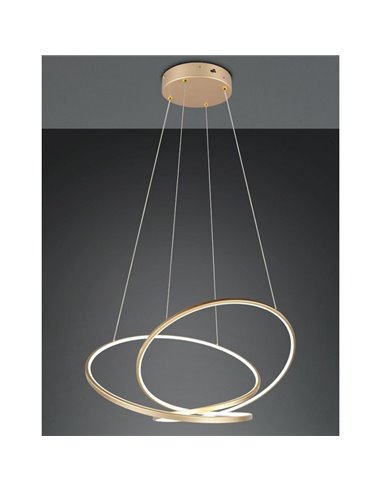 Lámpara de techo LED DARVIN grande, 52W 6700lm, regulable DIP SWITCH 2300+3000+4000K IP20 Dorado