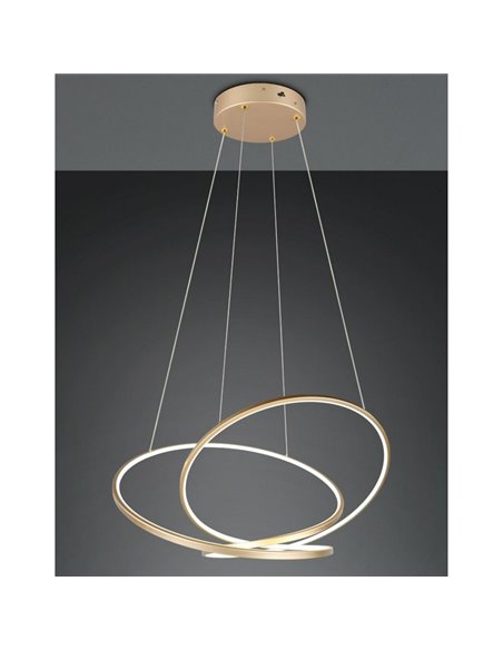 Lámpara de techo LED DARVIN grande, 52W 6700lm, regulable DIP SWITCH 2300+3000+4000K IP20 Dorado