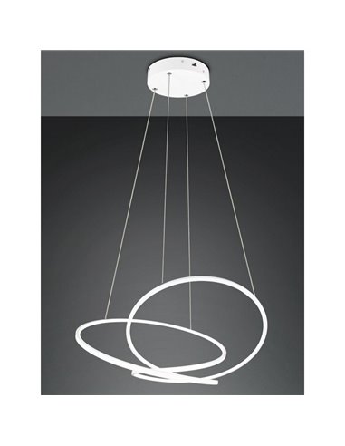 Suspension LED DARVIN 52 W 6 700 lm, grande largeur 84 cm, intensité variable, interrupteur DIP IP20, blanc