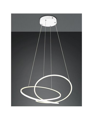 Lámpara colgante con aros LED DARVIN 52W 6700lm, grande 84cm ancho, regulable DIP SWITCH IP20 Blanco