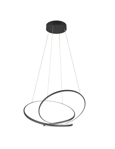 Luminária de teto grande de LED DARVIN 52W 6700lm, interruptor DIP regulável 2300+3000+4000K IP20 preta