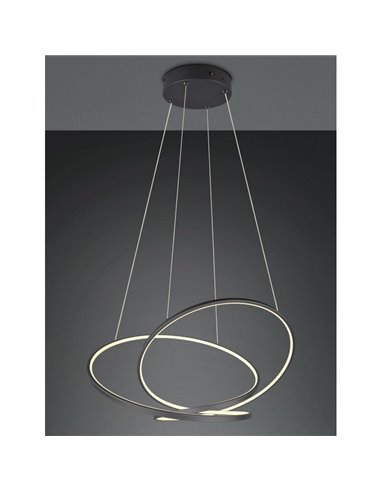 Lámpara LED de techo DARVIN grande 52W 6700lm, regulable DIP SWITCH 2300+3000+4000K IP20 Negro