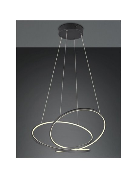 Lámpara LED de techo DARVIN grande 52W 6700lm, regulable DIP SWITCH 2300+3000+4000K IP20 Negro