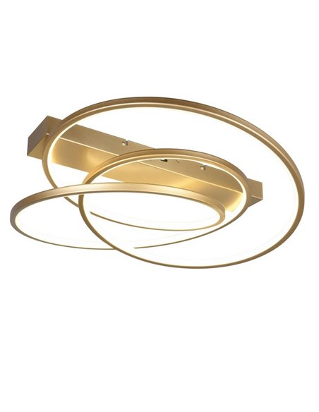 Plafón de techo aros LED DARVIN 34W 4500lm, regulable DIP SWITCH 2300+3000+4000K IP20 Dorado