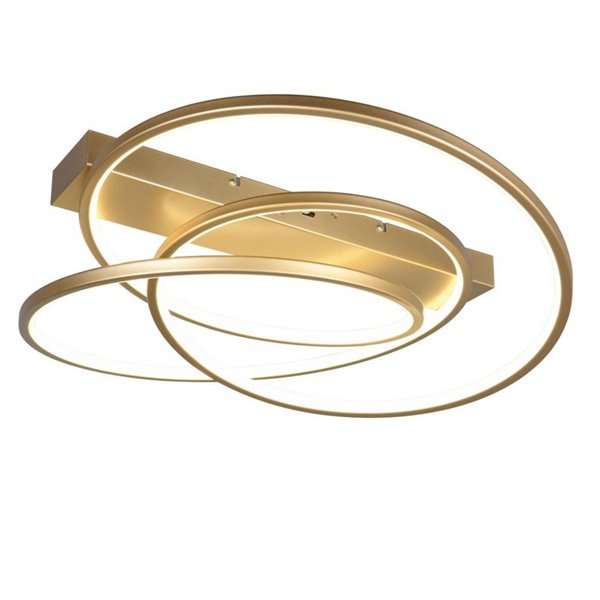 Plafonnier annulaire LED DARVIN 34 W 4 500 lm, intensité variable, interrupteur DIP 2 300 + 3 000 + 4 000 K, IP20, doré