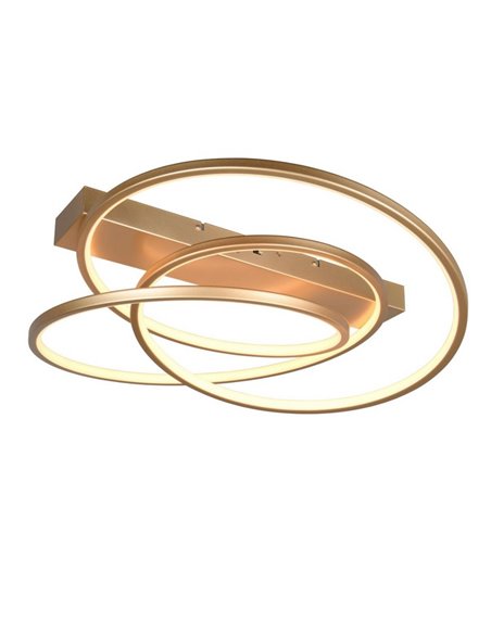 Plafón de techo aros LED DARVIN 34W 4500lm, regulable DIP SWITCH 2300+3000+4000K IP20 Dorado