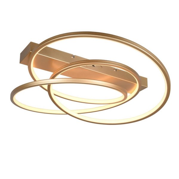 Plafón de techo aros LED DARVIN 34W 4500lm, regulable DIP SWITCH 2300+3000+4000K IP20 Dorado