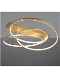 Plafón de techo aros LED DARVIN 34W 4500lm, regulable DIP SWITCH 2300+3000+4000K IP20 Dorado