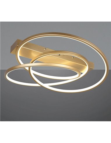 Plafón de techo aros LED DARVIN 34W 4500lm, regulable DIP SWITCH 2300+3000+4000K IP20 Dorado