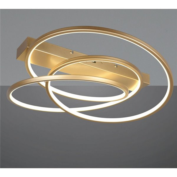 Plafón de techo aros LED DARVIN 34W 4500lm, regulable DIP SWITCH 2300+3000+4000K IP20 Dorado