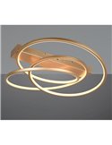 Plafón de techo aros LED DARVIN 34W 4500lm, regulable DIP SWITCH 2300+3000+4000K IP20 Dorado