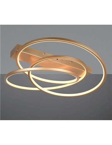 Plafón de techo aros LED DARVIN 34W 4500lm, regulable DIP SWITCH 2300+3000+4000K IP20 Dorado