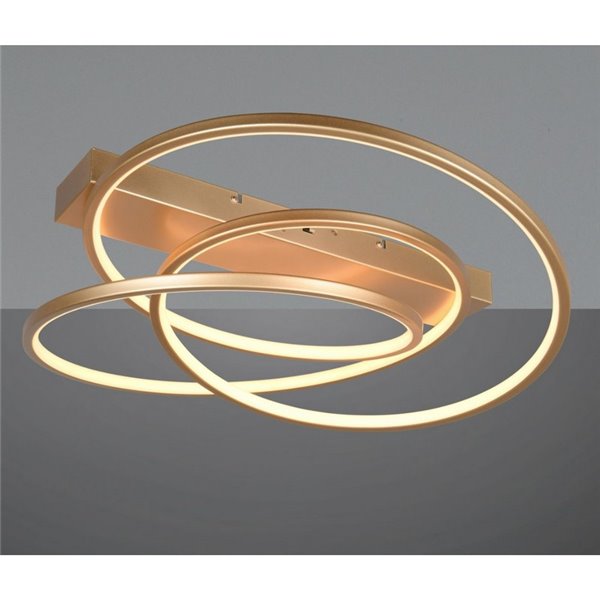 Plafón de techo aros LED DARVIN 34W 4500lm, regulable DIP SWITCH 2300+3000+4000K IP20 Dorado