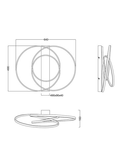 Luminária de teto LED DARVIN 34W 4500lm, interruptor DIP regulável 2300+3000+4000K IP20 preta